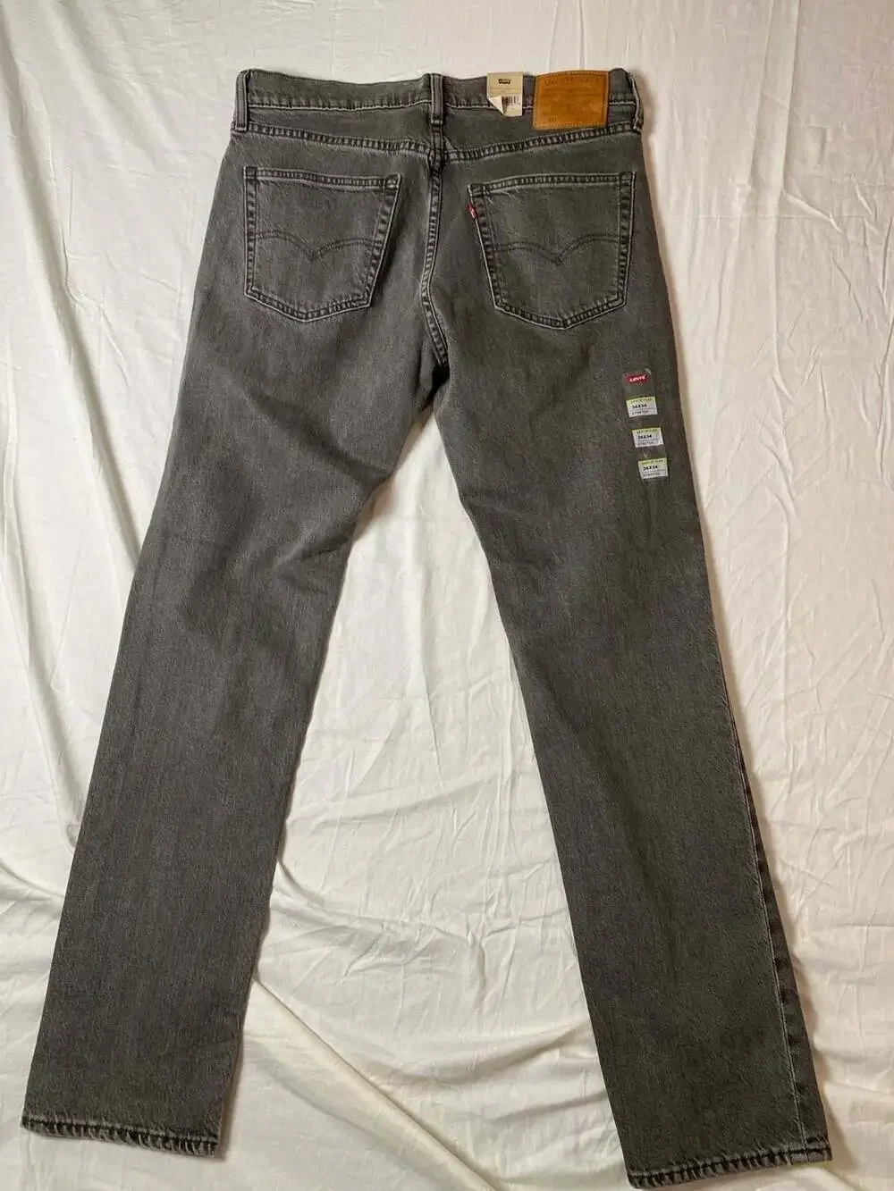 Levi's 511 Flex Straight Fit Stretch Denim Jeans 36x34 Gray (1319)